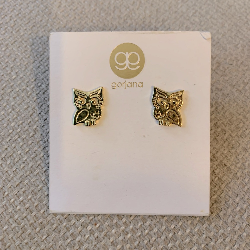 Gorjana 1/2” OWL 🦉 14k Gold Plated Earings Authentic Retail $58